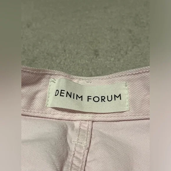 Aritzia x Denim Forum light pink high-waisted wide leg jeans - Picture 4 of 8